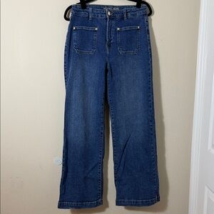 Michael Kors Women Jeans Selma Flare High Rise Front Pockets Blue Size 8